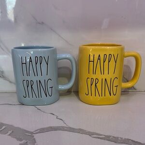 Rae Dunn Happy Spring Mug Set - Blue and Yellow